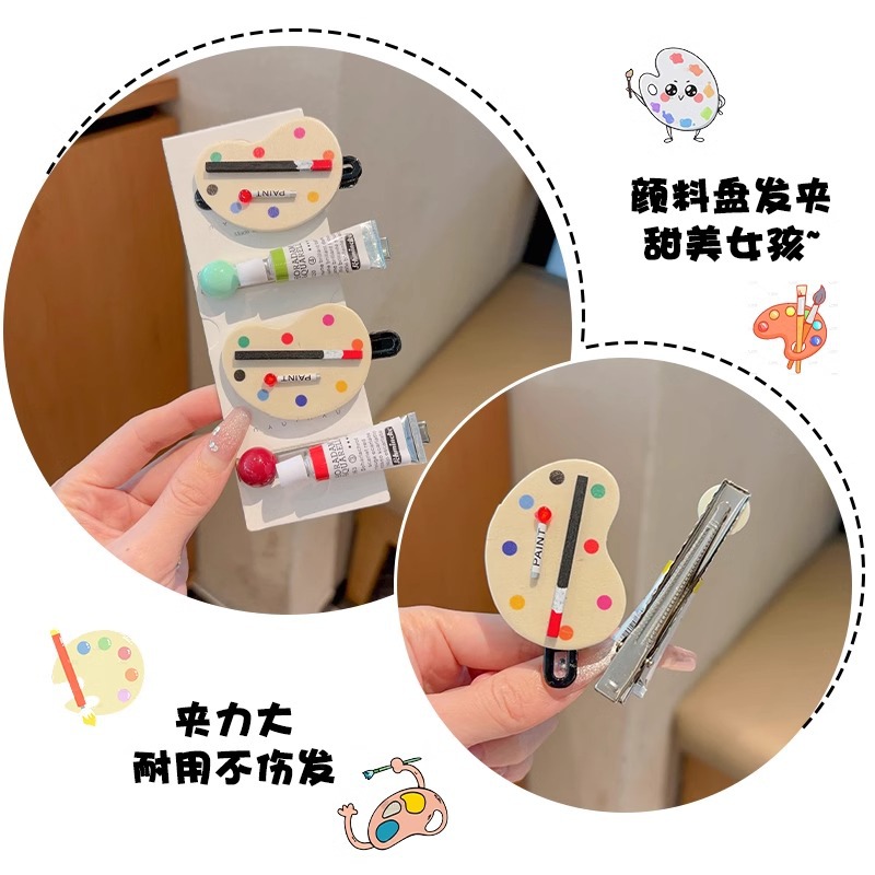 Creativa coreana de pintura pinzas de cabello para mujeres 2024 nuevo extraño lateral pinzas de cabello pinzas de cabello tocado