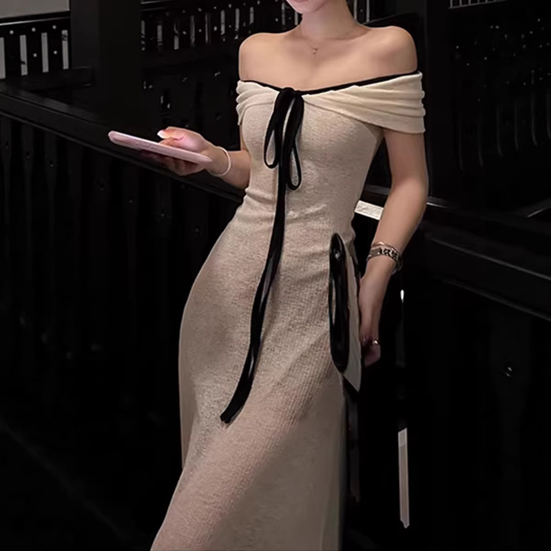 'Love of Windsor' Romantic One-Shoulder Tie-Waist Bodycon Dress for Women in Spring