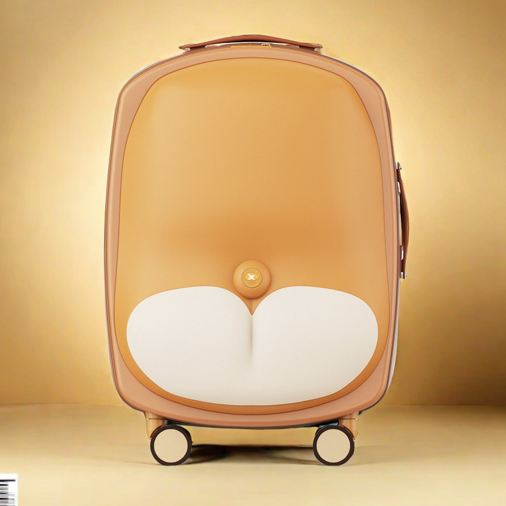 Vali kéo nhựa cứng 18 inch họa tiết Corgi dễ thương bánh xe im lặng đa hướng — Vali 18 inch dễ thương Corgi chi tiết 13
