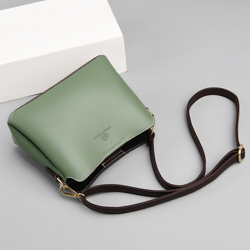Bucket bag women's cross-border kangaroo soft leather women's bag 2024 bag winter style women's shoulder crossbody bag one piece drop shipping