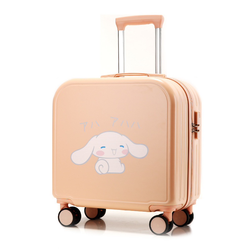 Pequeño equipaje 18 pulgadas universal rueda contraseña embarque caso imprimible logo niños cremallera trolley caso al por mayor