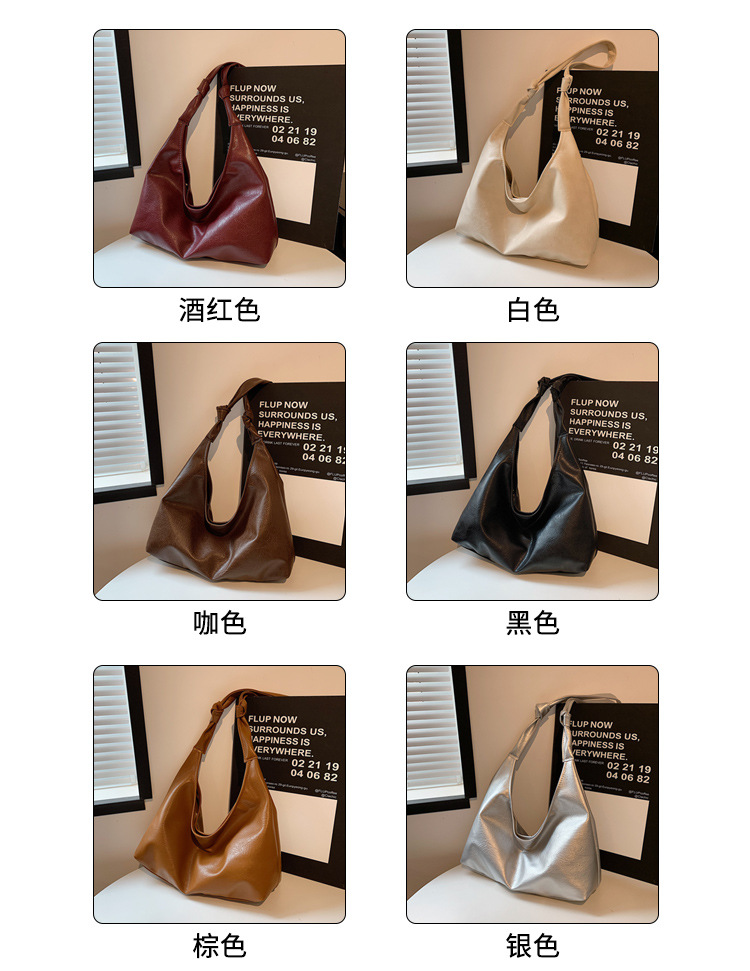 Large-capacity commuter bag for women, 2024 new style, fashionable and retro single-shoulder bag, casual and versatile, underarm tote soft leather bag Application Scenario