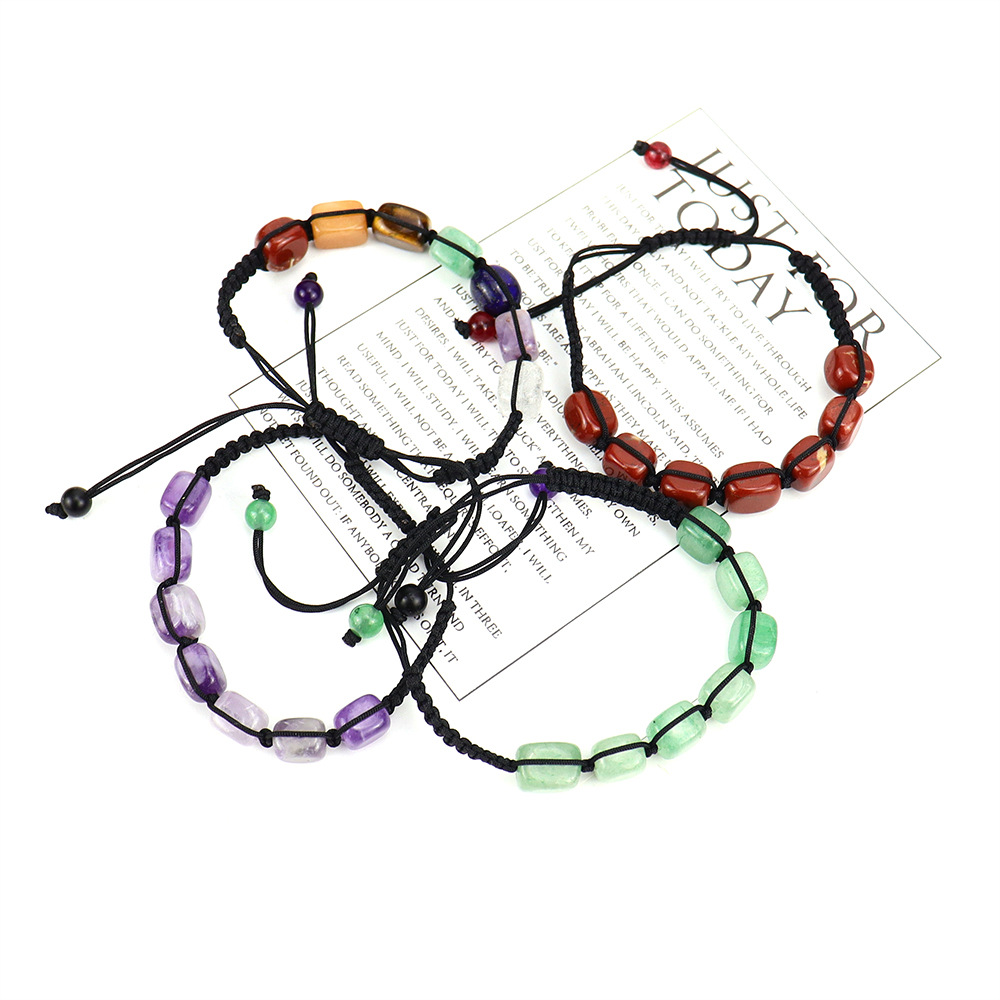 Ethnic Style Square Natural Stone Braid Bracelets display picture 4