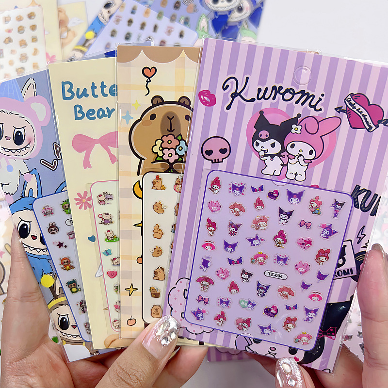 Luminous Kidsren's Nail Stickers Safe Waterproof Environmentally Friendly Nail Art Stickers Cartoon Stickers Baby Princess Cute Little Girl Stickers