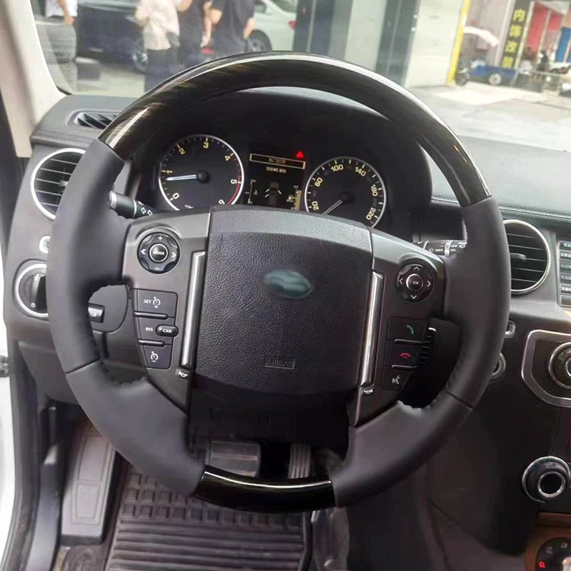 Suitable for Land Rover Range Rover Peach Wood Steering Wheel Discovery 4 Freelander 23 Carbon Fiber Heated Leather Steering Wheel Modification Off-Road