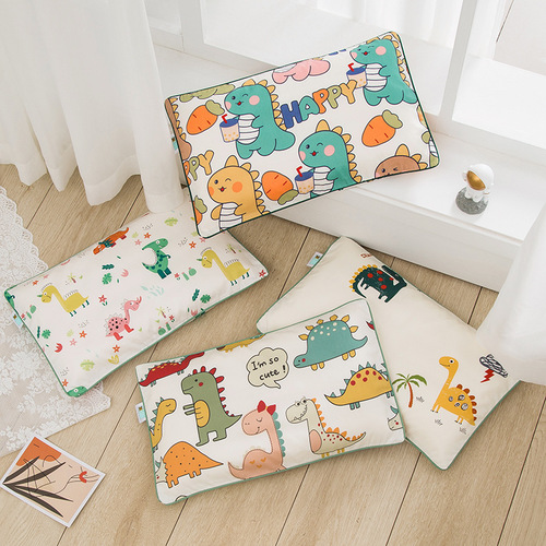60 pieces of long-staple cotton pure cotton children's pillowcases, all-cotton cartoon child size 30*50, baby latex pillow core pillowcase set