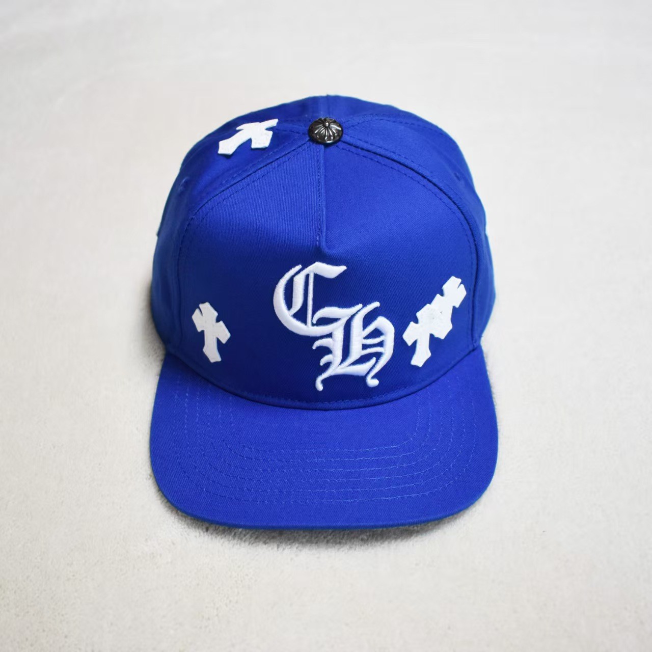 Sombrero para el sol CH Cro de verano para parejas nuevas de moda americana, sombrero de hip-hop de ala plana bordado a la moda ~ sombrero de malla de béisbol