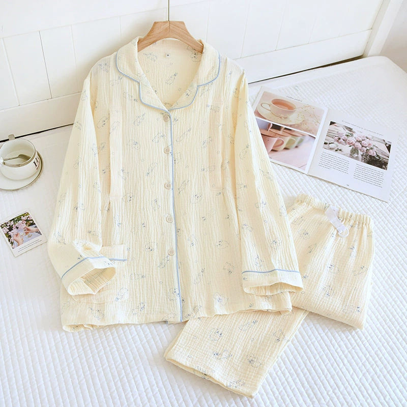 ZHY 크레이프 라펠 감금 의류-블루 버니