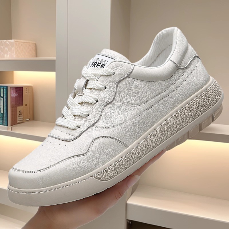 First Layer Cowhide Autumn New Men's Casual Shoes Genuine Leather Comfortable Men's Leather Shoes White Shoes Sneakers Men's Shoes Trendy