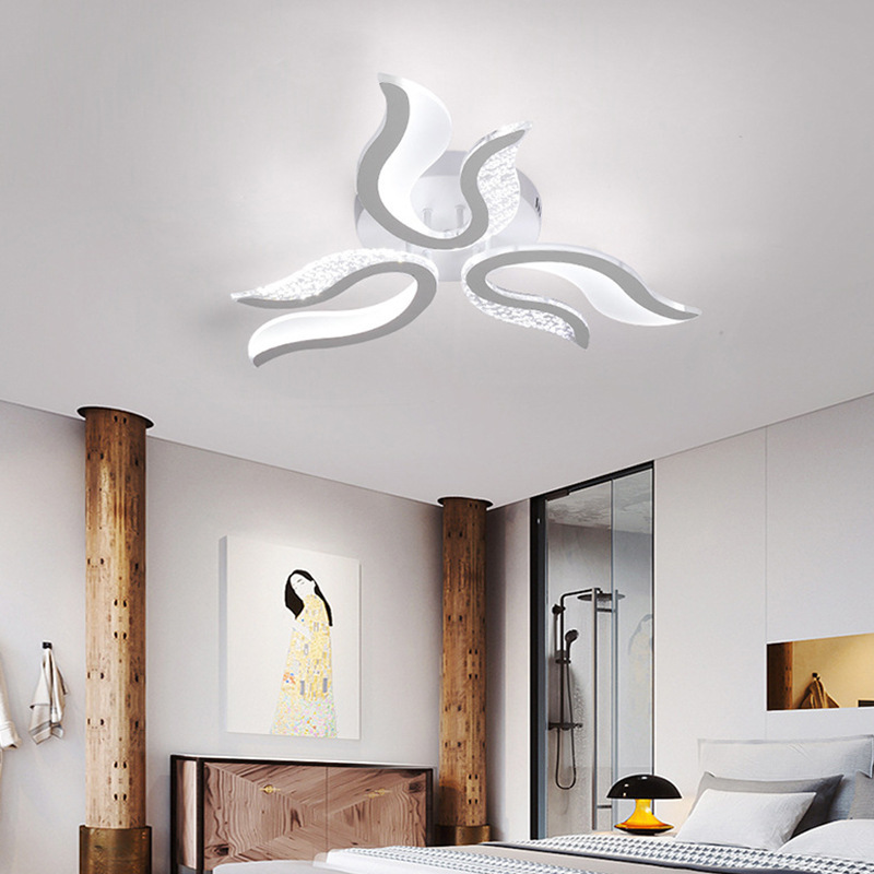 Comercio exterior 110V lámpara de techo de sala de estar moderna y simple lámpara de comedor acrílico LED lámpara de dormitorio en forma de pétalos