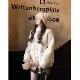 立领水貂绒外套2025冬零压暖炉环保仿貂毛双面穿设计短款微廓版型