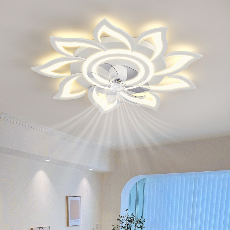 2024 nuevo estilo moderno y simple lámpara de ventilador de sala de estar nórdica creativa hogar dormitorio estudio sala de lámparas de ventilador