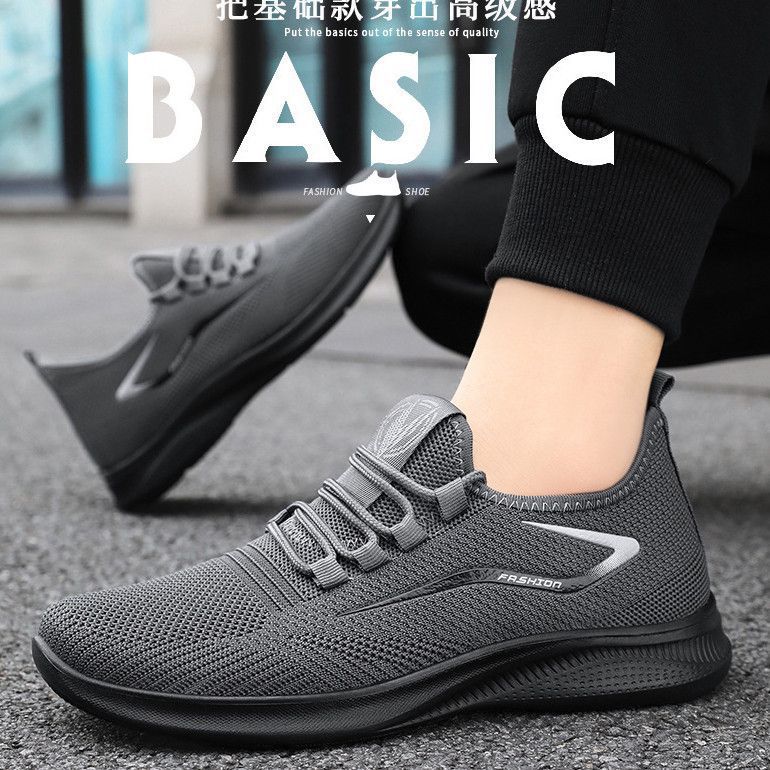 Zapatos deportivos de hombre casuales transpirables de tela de tela suave de malla de otoño de moda nueva moda zapatos de hombre para correr