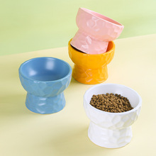 新款高腳陶瓷寵物碗 保護頸椎貓碗狗碗可愛貓咪喝水食盆寵物用品