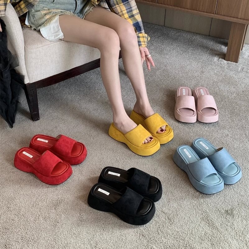 2025 New Style Sandals for Women, Beach Shoes, Thick-Soled Slippers, Women's Summer Outdoor High-Heeled Birkenstock Slippers
