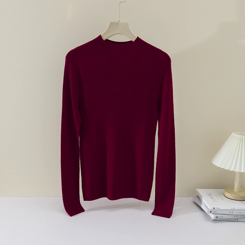 Кашемировый свитер 90S Merino, 48 шт., ультратонкий, машинная стирка, бесшовный, длинный рукав, красная основа