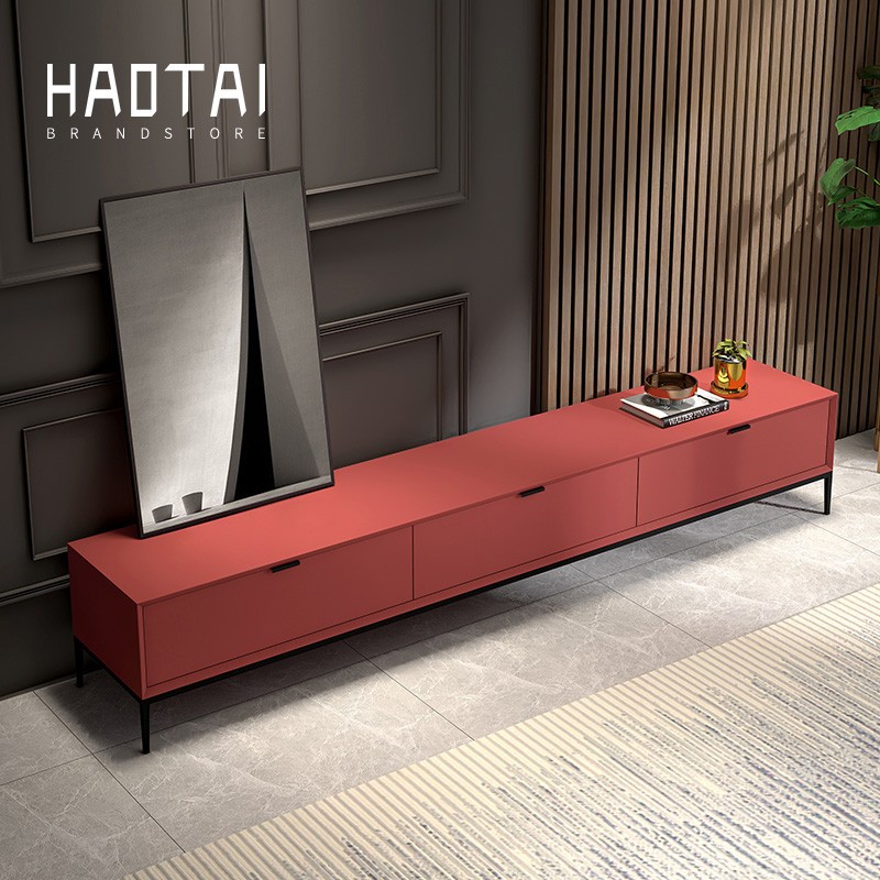 Italian minimalist paint Tea Table TV cabinet Nordic modern minimalist living room solid wood complete light luxury film and television cabinet