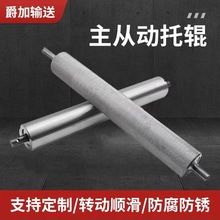 无动力不锈钢滚筒输送带托辊滚轴车间流水线主动从动输送机