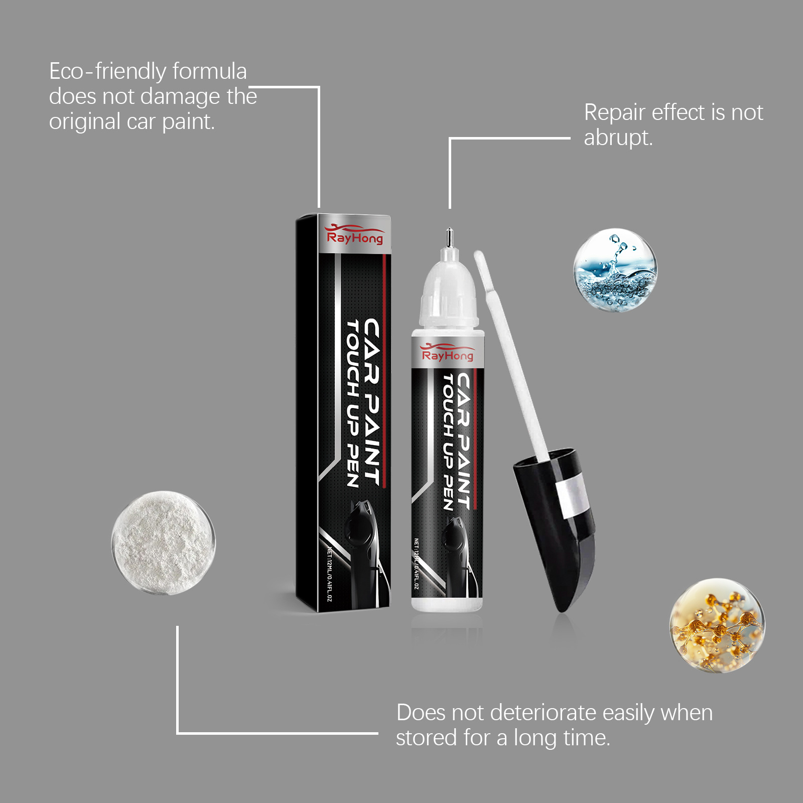 RAYHONG Car Scratch Repair Pen Covers Fine Scratches, Convenient DIY Car Paint Maintenance, Essential Car Accessory