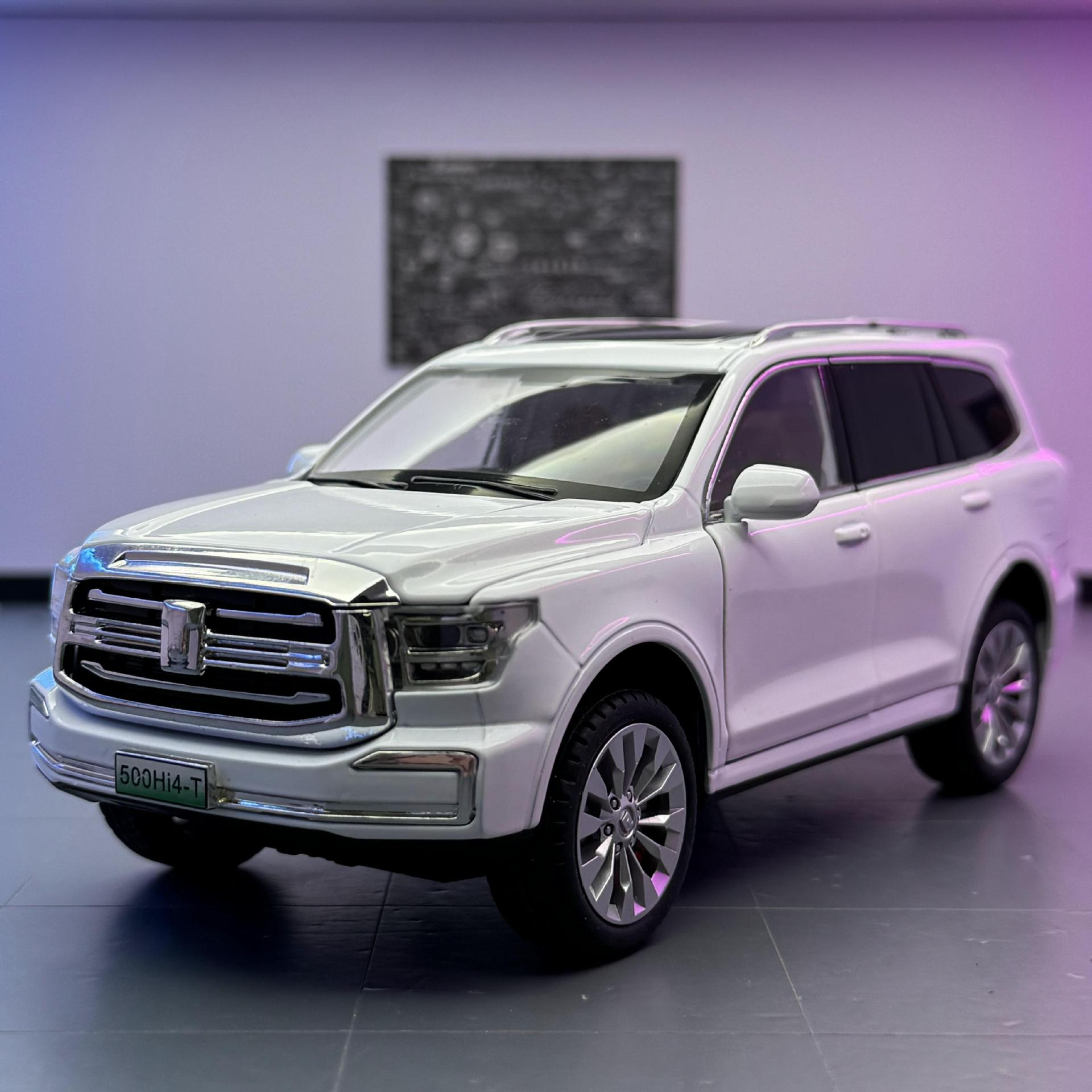 Zhiguan World Car Model 1 a 24 Tank 500 Vehículo todoterreno de aleación Luz y sonido Tackback Coche de juguete Decoración del modelo de sonido