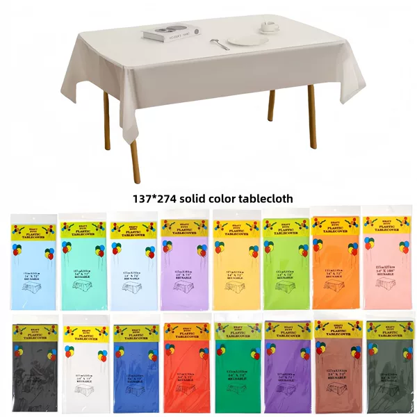 Factory Direct Sales Spot Wholesale Peva Plastic Disposable Tablecloth Rectangular Cross-Border Special Supply 137*274 Waterproof