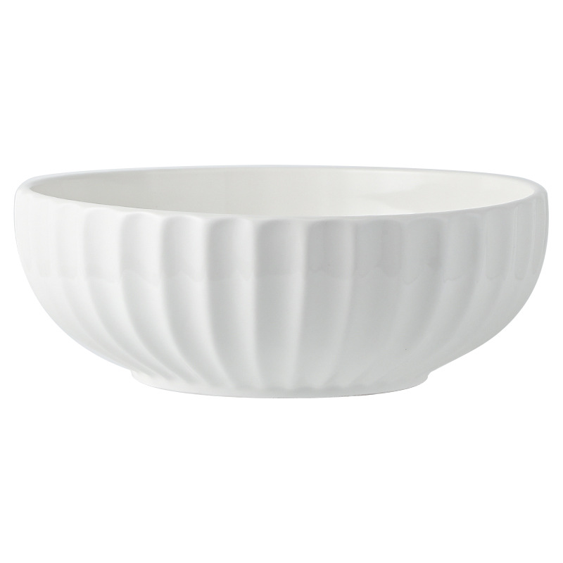 Pecado enchufe blanco puro tazón de cerámica gran tazón de cerámica de cocina de pescado hervido tazón de cerámica de gran tamaño