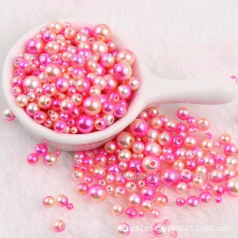 Two-color beaded bracelet pearl handmade, bag, accessory, gradient, DIY