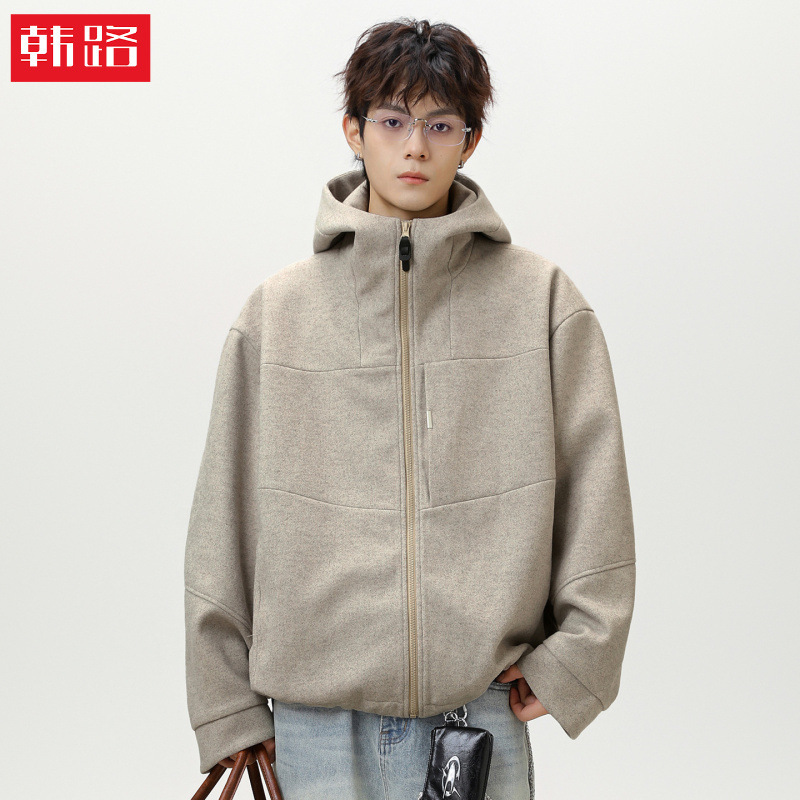 Old Money Style Business Woolen Jacket, New Autumn and Winter Short Wide Silhouette, Thickened for Warmth, Commuter Trendy Brand Casual Coat Q Old Money Style Business Woolen Jacket, New Autumn and Winter Short Wide Silhouette, Thickened for Warmth, Commuter Trendy Brand Casual Coat Q