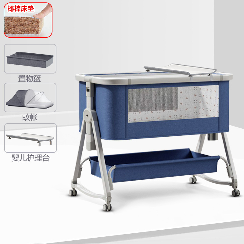 Cuna móvil Cuna portátil Cuna para bebé Cama plegable multifuncional bb Cama grande de costura para niños recién nacidos