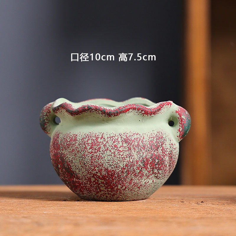 15 pequeños fabricantes de macetas de flores de carne mediterránea venta directa cerámica simple de cerámica roja retro maceta especial al por mayor