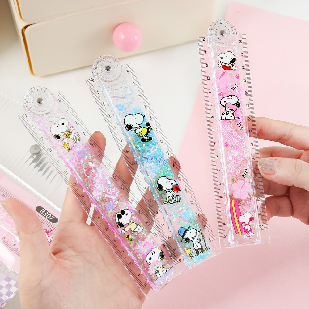 Cartoon Snoop Dogg plegable 15 30CM onda deformación regla multifuncional estudiantes papelería