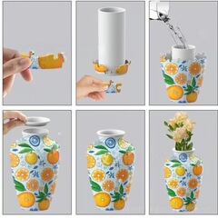 3D Jigsaw Puzzle - Refreshing Orange3D 拼图冰爽清爽橘子花瓶