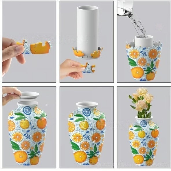 3D Jigsaw Puzzle - Refreshing Orange3D 拼图冰爽清爽橘子花瓶|undefined