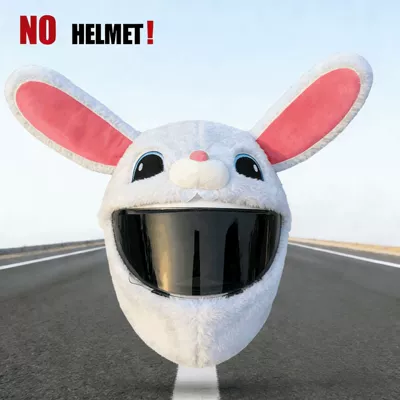 Dəbilqə (Kaska) aksesuarları: Plush Animal Masks - white-rabbit