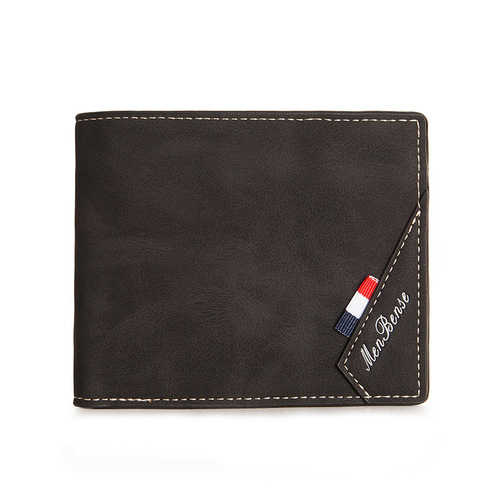 MenBense Korean style hinge silk printed men's wallet short cross-border frosted multi-card slot large capacity men's wallet