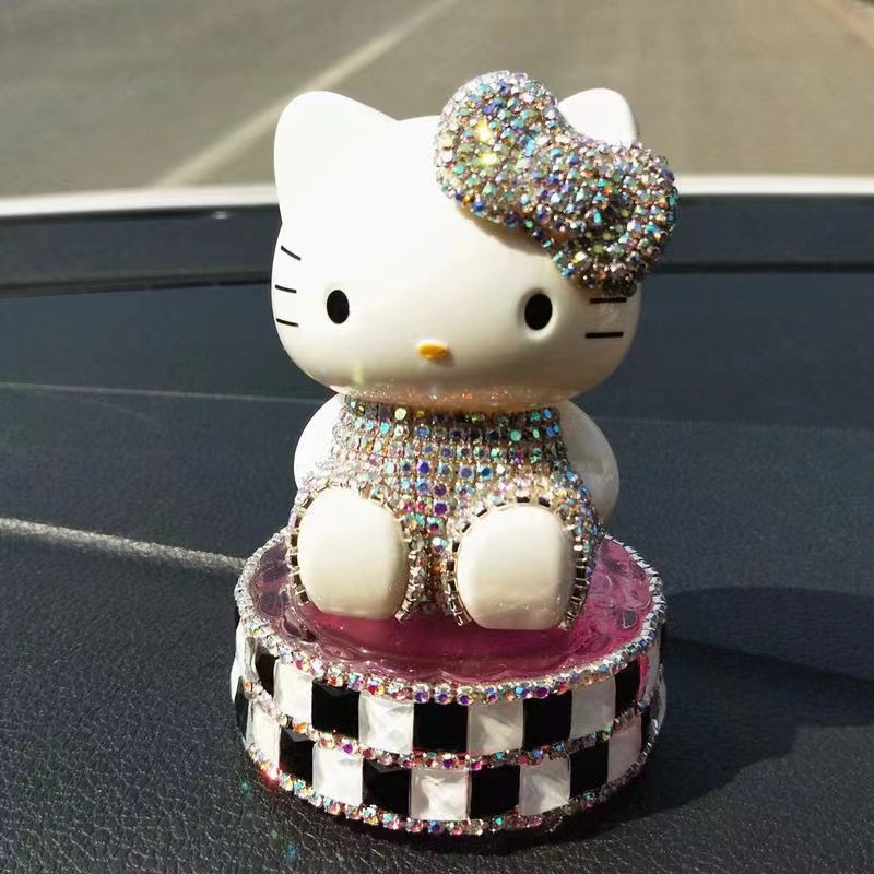 Coches con caja de automóviles creativos lindos diamantes adornos de automóviles de mujer hermosa decoración interior caja de extracción de pelo blanco