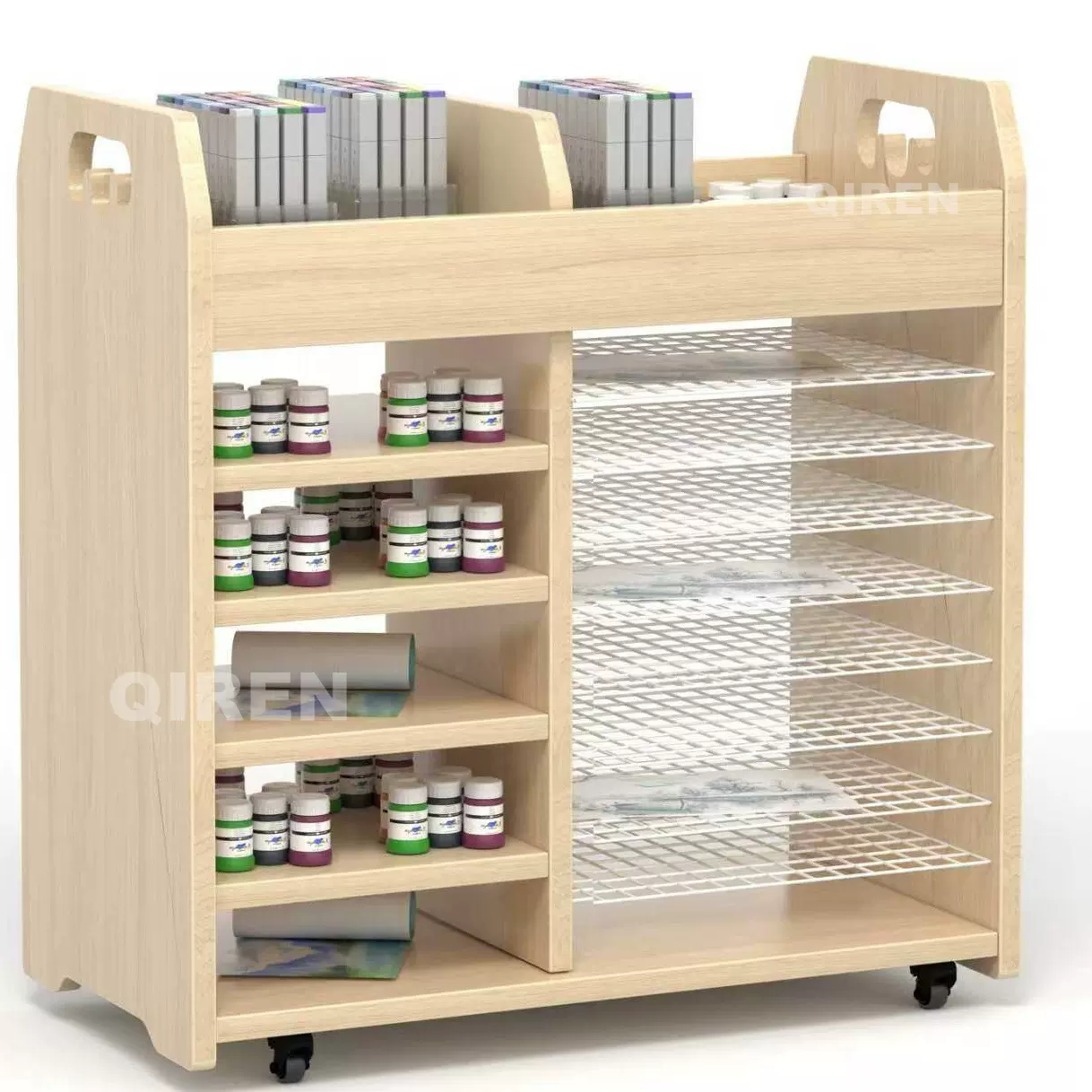 儿童实木区角组合柜幼儿园蒙氏教具柜玩具柜书包柜鞋柜收纳置物架