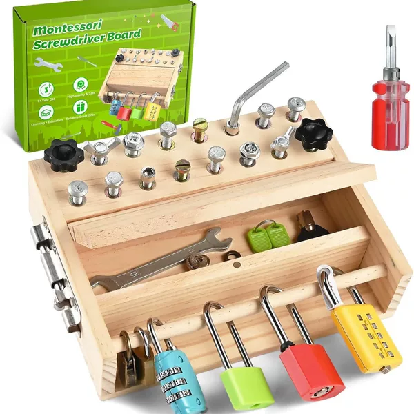 Montessori Screwdriver Board Set Busy Board Set Screw Disassembly Toy Learning Sensory Toy In Stock