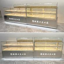 中式糕点展示柜大理石蛋糕店桃酥现烤柜子实木冷藏食品玻璃柜台
