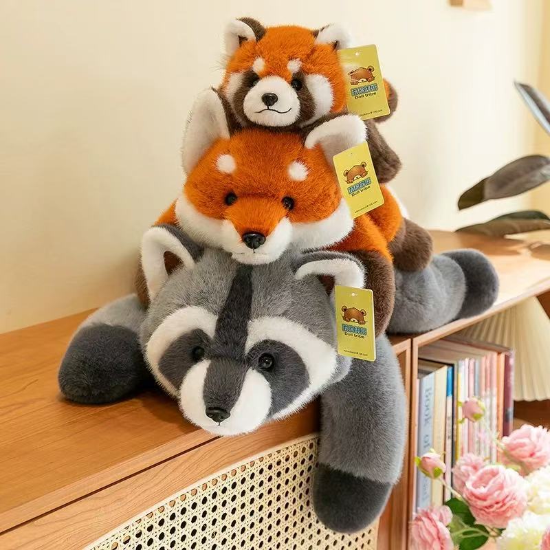 Doll Tribe Genuine Lie-prone Raccoon Fox Lover Gift Bed Doll Cute Cute Doll Simulation Doll