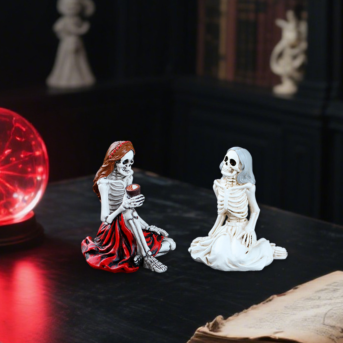 Halloween  Skull Girl Chat Decoration Ornaments Home Storage Ornaments Halloween Scene Layout Ghost Festival