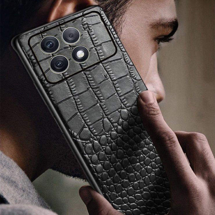 For Red Rice K70Pro Phone Case K70 Extreme Edition K70e Crocodile Pattern Real Head Layer Cowhide Men's New Drop-Resistant