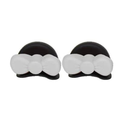 Random Stickers, Accessories, Bows — Dəbilqə (Kaska) aksesuarları - bear-eared-butterfly-black-and-white