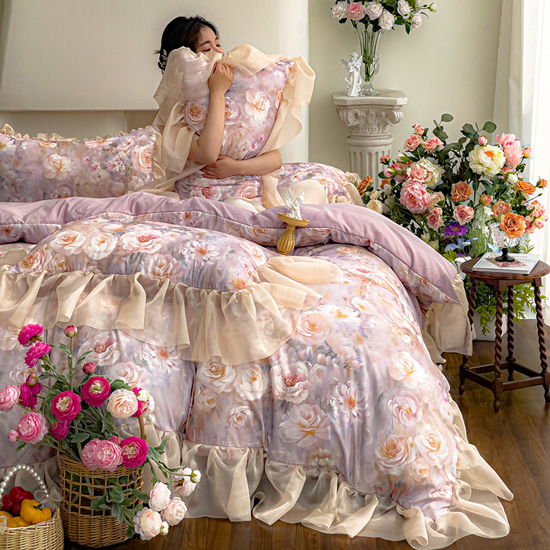 Nordic Vintage Washed Cotton Bedding Set Duvet Cover And Sheets_voghion.com