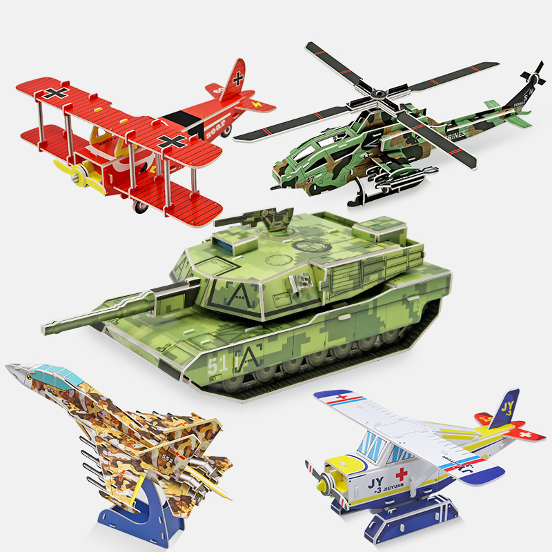 3D Airplane Puzzle Wholesale, Bean Block Toy Model, Small Reward Gifts for Kindergarten