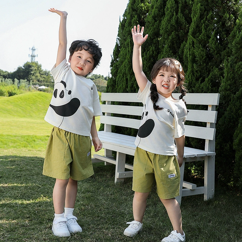 Summer children's cartoon cotton T-shirt, family style, with short sleeve, Korean style