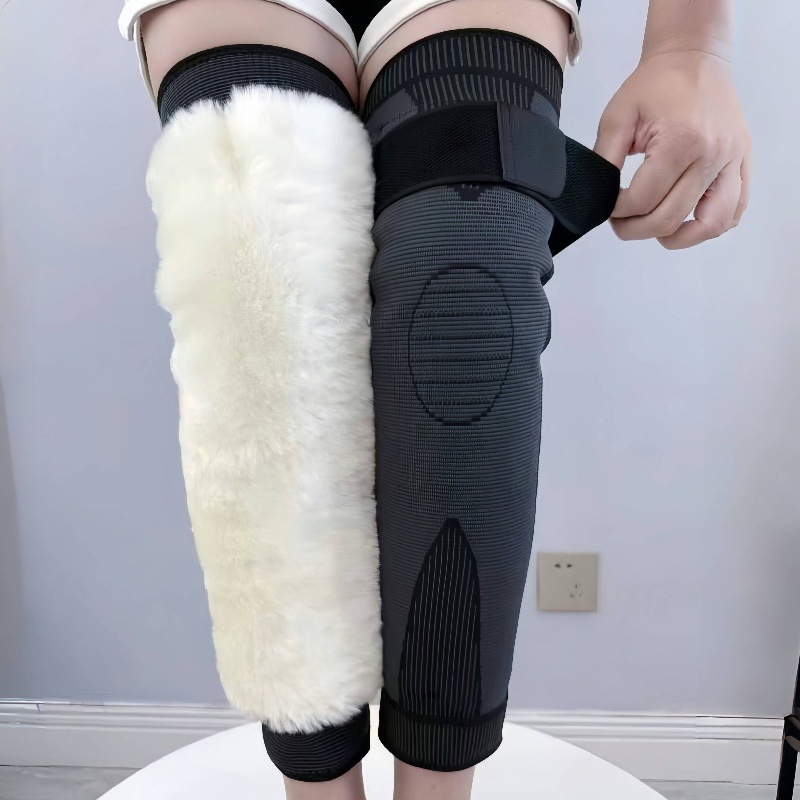 羊毛绑带护膝老寒腿男女士护腿秋冬季老人骑车防寒漆加长绑带护膝|undefined