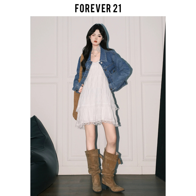 Forever21 Autumn Gentle White Lace Strap Dress for Women, Atmospheric and Purely Alluring A-line Cake Short Dress Forever21 Autumn Gentle White Lace Strap Dress for Women, Atmospheric and Purely Alluring A-line Cake Short Dress