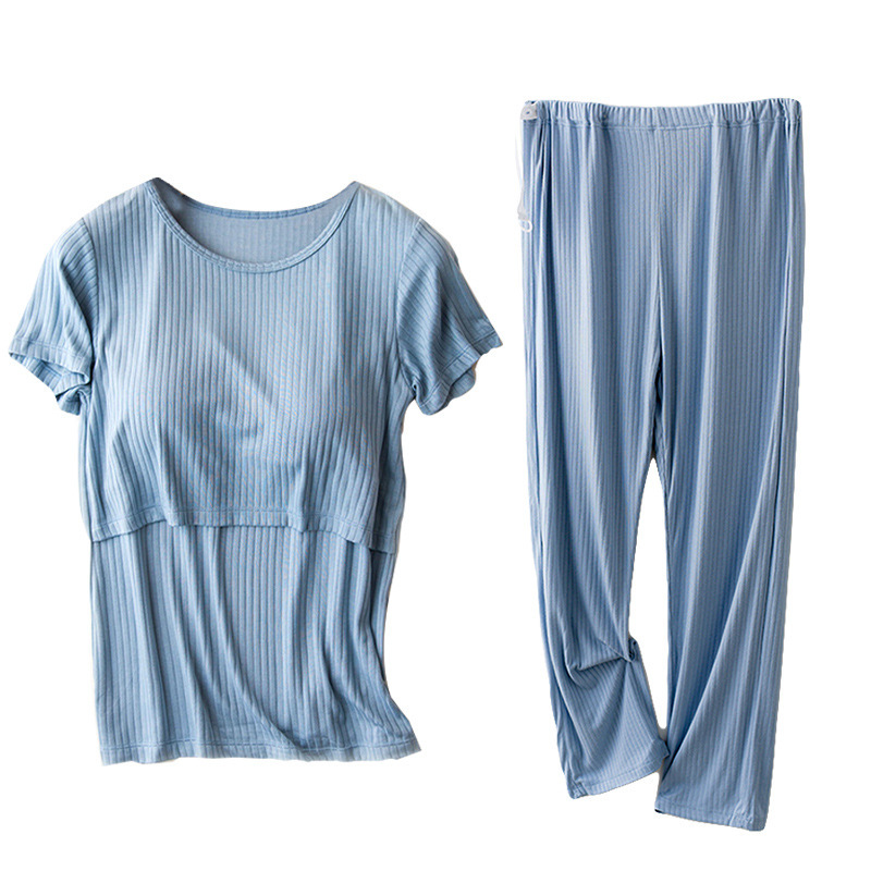 Maternity Summer Suit Fashion New Home Clothes Short-sleeved Pregnant Women's Jacket Casual Pants Spring and Summer Maternity Clothes Spring and Autumn