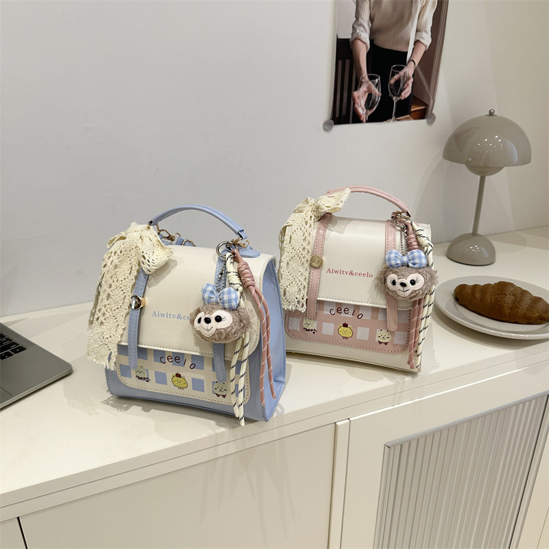 Textura de la clase de los estudiantes Mochila estilo universitario para mujer, estilo fresco y occidental, personalidad y temperamento, mochila casual de todo fósforo image 5